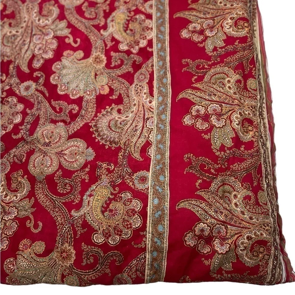 Chaps Ralph Lauren JULIETTE Queen Floral Paisley Stripe Reversible Comforter